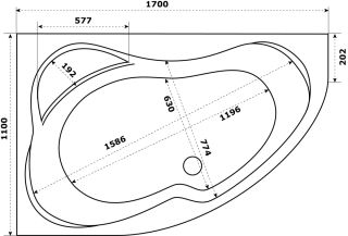 Акриловая ванна Azario Микона МИВ0004 170х110